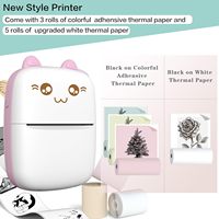 Mini Impresora de Bolsillo, Regalos para Niños, Impresora Térmica Portátil para Fotos/Fotos de Estilo Retro/Recibos/Notas/Listas/Etiquetas