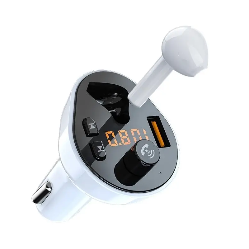G57 Build-in QC3.0 Type-C Bluetooth 5.0 FM Transmitter modulator Car MP3 Player Charger with Wireless Headphone earphone
