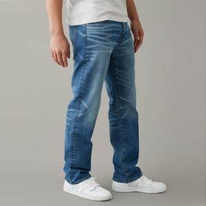 Pantalon bleu délavé respirant personnalisé de haute qualité pour hommes coupe normale <span class=keywords><strong>jean</strong></span> grande taille pour hommes - Product Image 5