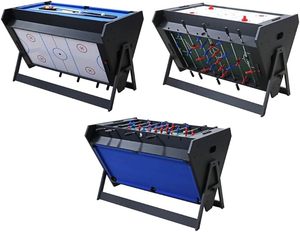 Table <span class=keywords><strong>de</strong></span> jeu multifonctionnelle 3-en-1 sur mesure : baby-foot, hockey sur air, <span class=keywords><strong>billard</strong></span>, poches en caoutchouc et PVC, tissu vert, utilisation en intérieur - Product Image 6