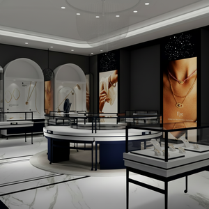 Gabinete de exhibición de vidrio de diseño de joyería de gama alta, soporte de exhibición iluminado, Mostrador de tienda, estante de exhibición de joyería - Product Image 1