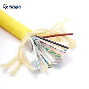 High Abrasion Resistant PUR Sheath Shielded 4 Pair Twisted Underwater Cat6 Rov Ethernet Hybrid Cable