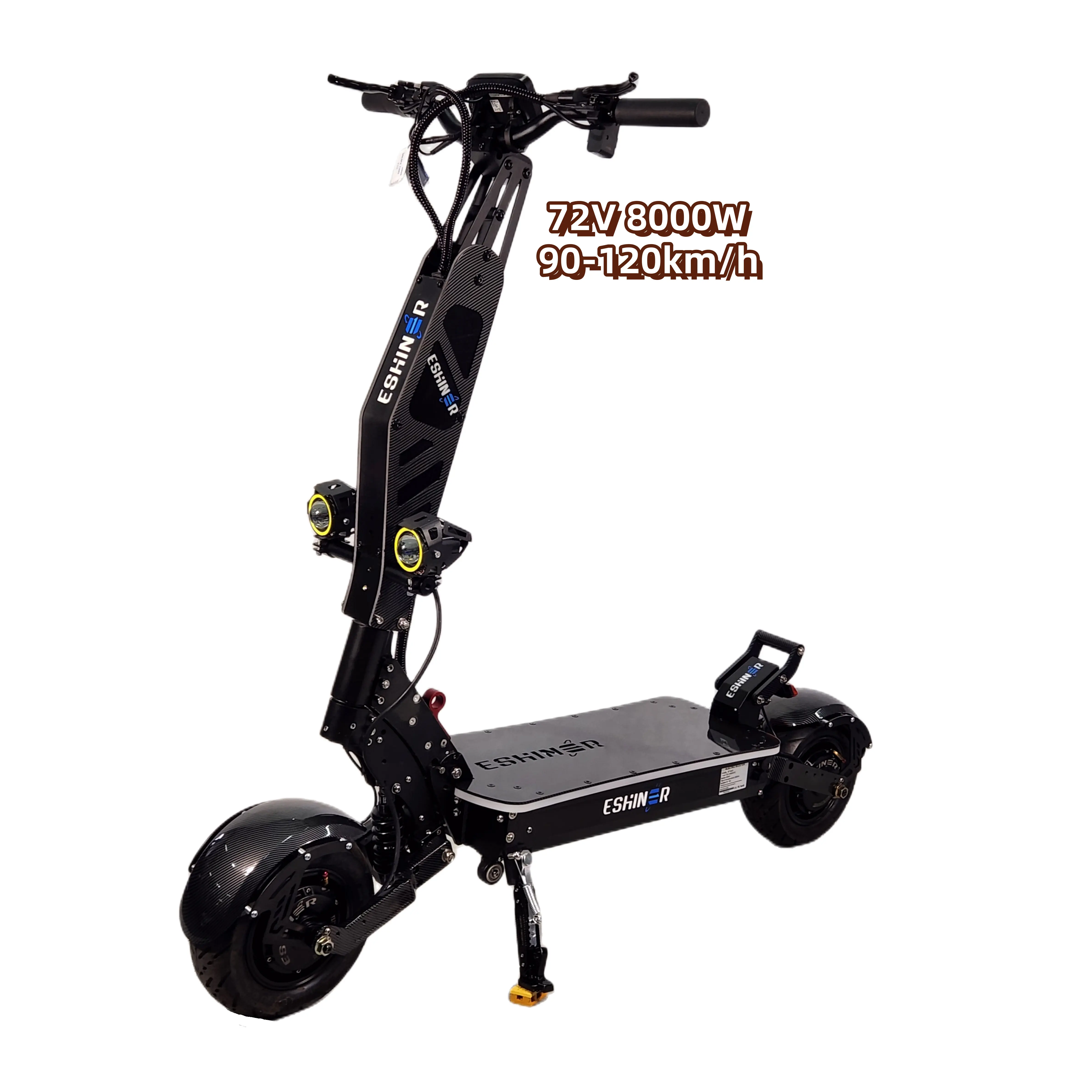 Black Knight Rider 7 NFC vitesse 80mph ressort hydraulique amortisseur scooter électrique double moteur avec LEDpedal lumières