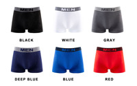 Vente en gros de caleçons boxeurs de couleur unie pour hommes, sous-vêtements de taille moyenne sans couture et respirants pour hommes