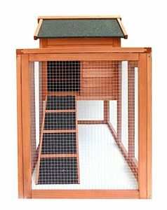 بيت أرانب فاخر من الخشب، مستلزمات الحيوانات الأليفة، منزل للحيوانات الصغيرة للاستخدام الداخلي والخارجي - Product Image 3