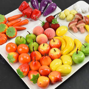 Mini <span class=keywords><strong>faux</strong></span> fruits nourriture artificielle jouet de cuisine pour Halloween noël décoration de fête à la maison avec pomme poire pêche <span class=keywords><strong>fraise</strong></span> - Product Image 6