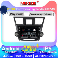 MEKEDE-D Android 9 4Core 1+16G Lecteur DVD audio vidéo pour voiture pour Toyota Highlander 2009 2010 2011 2012 WIFI GPS Radio stéréo BT 4G