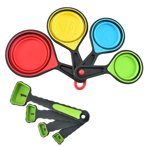 8-Piece Colorful Silicone Collapsible Kitchen Baking Cooking <b>Measuring</b> <b>Spoon</b> Set 250ml Capacity - Product Image 2