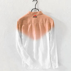 <span class=keywords><strong>Camicia</strong></span> da <span class=keywords><strong>uomo</strong></span> personalizzata in cotone biologico certificato, con stampa cinese, tinta a gradiente, bottoni, maniche lunghe, stile High Street, per l'autunno - Product Image 5