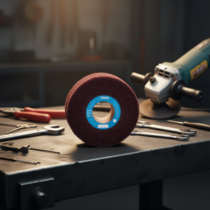 Fervi Abrasive Cloth <b>Wheel</b> With Hole 150mm For <b>Grinding</b> And Polishing - Product Image 3