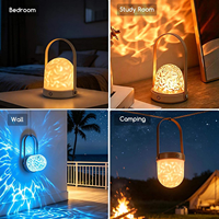 Projecteur de lumière à ondes océaniques modernes, 16 couleurs LED, télécommande tactile, lampe de table portable, rechargeable par USB, lampe d'ambiance rotative