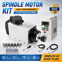 Kit de moteur de broche refroidi par air CNC 2,2 kW 110 V/220 V, broche 2,2 kW à 4 roulements avec onduleur 2,2 kW pour machine de fraisage CNC du bois