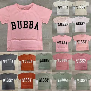 Zomer Kinderen Peuter Baby Bubba En Sissy Bijpassende T-Shirt Tops Sissy Bubba Brief Print Kinderen Jongens Meisjes Shirts Met Korte Mouwen