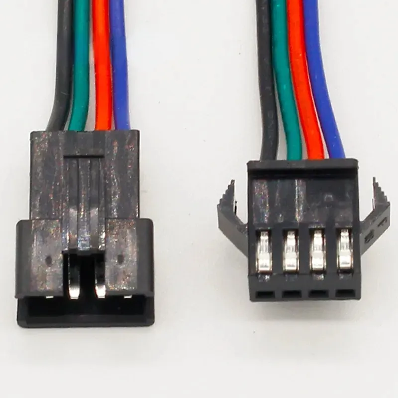 Connecteur JST 4 broches câble mâle femelle pour SMD 5050/3528 RGB couleur LED bande fil WS2801 LPD8806 RGB LED bande