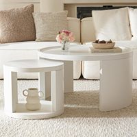 Table basse Senwell, fabrication directe d'usine, style moderne minimaliste élégant, bois massif blanc, écologique, durable, meubles de salon