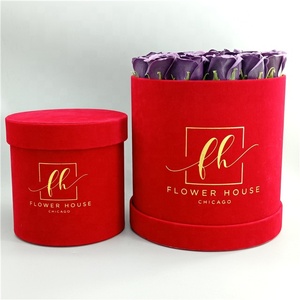 High End Box Flowers Custom Logo Printed Luxury White Round Hat Box For Flowers