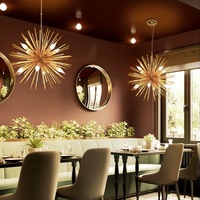 Simig éclairage Offres Spéciales unique rond en métal suspendus pendentif lampe spoutnik Sphère Lumière Lustre Pour la maison hôtel