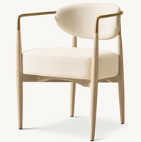 Chaises de salle à manger de style américain, meubles de restaurant, couleur personnalisée, chêne, tissu, fauteuils à accoudoirs