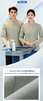 Chemise à manches longues personnalisée pour personnel d'hôtel, restaurant, bar, avec logo OEM, motif spa, pour réceptionniste, nettoyeur, personnel d'entretien ménager