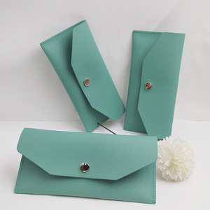 Porte-cartes compact pour femme, personnalisé, couleur unie, <span class=keywords><strong>simple</strong></span>, en PU, avec fermeture à bouton, pour cartes <span class=keywords><strong>de</strong></span> <span class=keywords><strong>visite</strong></span> - Product Image 4
