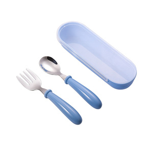 Fourchettes et cuillères en acier inoxydable 304 pour enfants, vaisselle portable pour la maternelle, ustensiles d'alimentation pour bébés, sans Bpa - Product Image 5