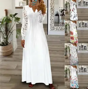 Chic Women s Lace Long Sleeve Casual Dress Spring and Summer Collection