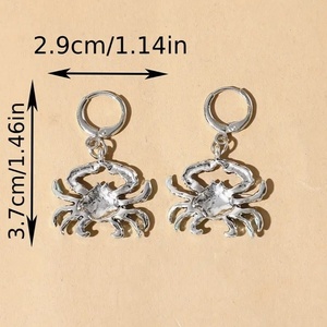 Pendientes de Plata con Dijes de Animales Marinos, Novedad 2026, Regalo de Verano para Mujer, Joyería de Moda, Pendientes de Cangrejo con Esmalte Azul - Product Image 3