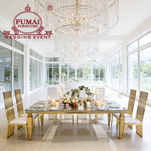 Luxury Banquet Hall <b>Gold</b> Stainless Steel Wedding <b>Table</b> for Events - Product Image 5