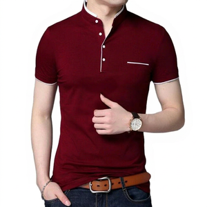 Professional 100% Cotton Men's <b>T</b>-<b>Shirts</b> Premium Quality Solid Pattern Formal Breathable Short Sleeve 240g Knitted Bulk Wholesale - Product Image 1