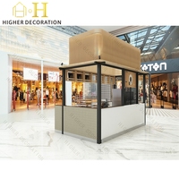Kiosque à Café Intérieur Moderne, Bar à Boissons et Jus, Comptoir Vitrine Mobilier, Kiosque Alimentaire Mobile en Bois pour Centre Commercial