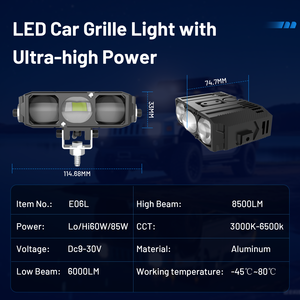 Đèn LED làm việc mini siêu sáng 85W hai màu trắng hổ phách 12V 24V 8500LM, đèn sương mù mini LED cho xe máy, ATV, xe Jeep - Product Image 5