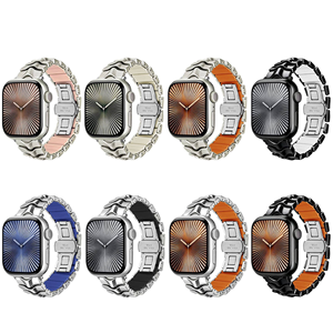 สายนาฬิกาข้อมือซิลิโคนแบบนิ่ม OEM เชื่อมต่อกับสแตนเลสสตีล สำหรับเปลี่ยนสายนาฬิกา IWatch 11 10 9 8 7 6 - Product Image 1
