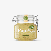 Contenedor de embalaje de vidrio de miel para el hogar de grado alimenticio Mini tarro de especias de vidrio hermético redondo de 75ml con tapa superior con Clip