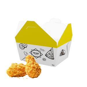 Custom Fast Food Paper Packaging Container Kraft Corrugated Takeaway Hamburger French Fries Roast Fried Chicken Box