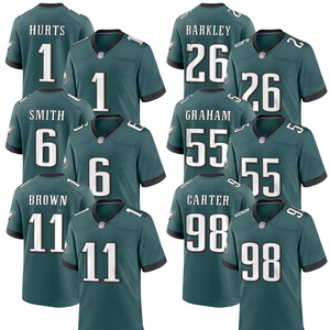 2026 Midnight Green Philadelphia Jersey American Football Shirts Gestikte Geborduurde Jeugd Uniformen Sportkleding met Logo's - Product Image 1
