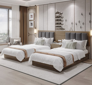 <b>Low</b> Cost Hotel Bedroom Furniture Set Twin <b>Double</b> King <b>Bed</b> Frame With Headboard Nightstand TV Cabinet Desk Wardrobe For Full Room - Product Image 6