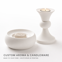 Support de bougie parfumée personnalisé en résine blanche imprimé en 3D, support de bougie chauffe-plat imprimé en 3D SLA, prototypage rapide pour la décoration intérieure et les cadeaux