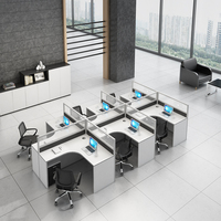 Meubles de bureau en métal convertible au design moderne, bureau pour 2/4/6/8 personnes en panneau mélaminé acajou pour