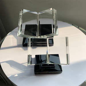 ADL K9 Trophée en Verre Cristal en Forme de <span class=keywords><strong>Livre</strong></span> Clair Personnalisable Mots Gravés Décoration Maison Amour Romantique Thème Souvenir Cadeaux - Product Image 2