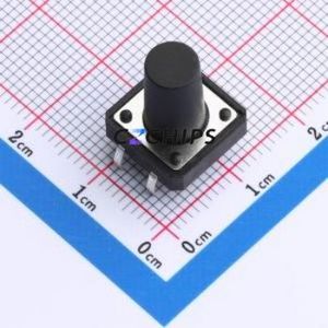TS015-CBW1EH14.5 Tactile Switch Through hole-4P,12x12mm Switch Single Pole Single Throw Round Button 1.8N Through Hole - Product Image 1