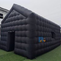 Grande maison gonflable de tente de cube d'Oxford noir de haute qualité portative pour des événements extérieurs de partie
