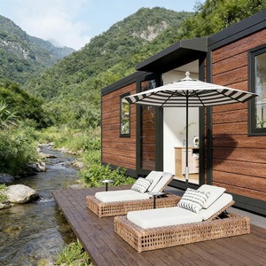 Maison conteneur moderne extensible à 2 chambres, unité préfabriquée de luxe pour jardin avec cuisine et toilettes - Product Image 2