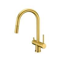 Robinet de cuisine à trois voies extractible, couleur laiton, purificateur d'eau, robinets de cuisine à trois voies, vente chaude