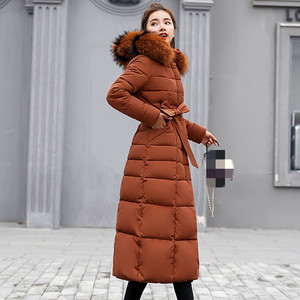 Abrigo de Invierno Elegante para <span class=keywords><strong>Mujer</strong></span>, Estilo Moderno, Recién Llegado, con Cuello de Piel Grande, Largo, Grueso, Ajustado, de Algodón - Product Image 6