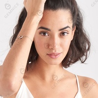 Bijoux Gemnel, bracelet chaîne en argent sterling 925 plaqué or, charme luxueux, courbe en forme de croissant