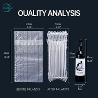 Sac de protection pour bouteille de vin à colonne d'air gonflable GZGJ, certification CE, matériau nylon+PE, épaisseur 65-100 microns, robuste