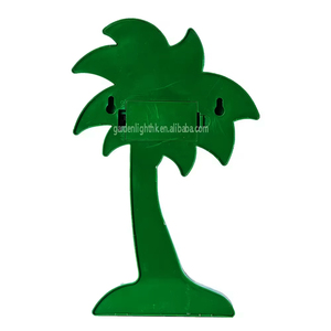 Battery-Powered Durable Plastic Spring Summer <b>Tabletop</b> Decor 3D Green Cocnut <b>Tree</b> with White Berries for Home Restaurant Party - Product Image 3