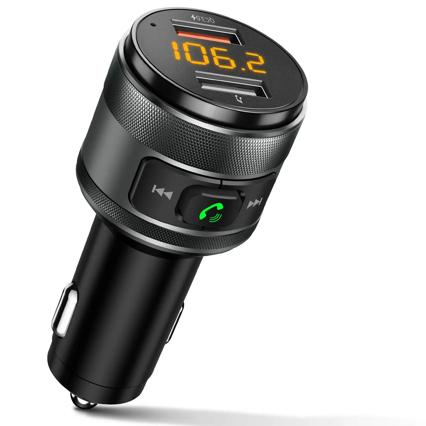 Pemancar FM Bluetooth 5.0, pemutar musik adaptor Radio FM nirkabel panggilan bebas genggam Kit mobil pemancar FM
