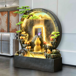 Grande Décoration Murale Moderne Écologique Faite à la Main en Résine pour Salon, Cascade d'Eau, Écran d'Eau Courante, Rocaille - Product Image 4