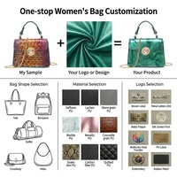 Dompet Koin Mini Motif Kulit Buaya Logo Kustom Grosir, Tas Selempang Mikro Kulit PU Mewah dengan Rantai untuk Wanita, Pabrik OEM